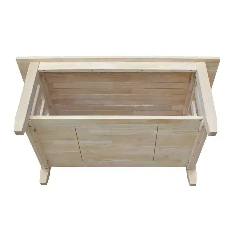 Mission Tall Coffee Table - International Concepts: Solid Wood, Farmhouse Style, Rectangular Shape, Shelf Storage